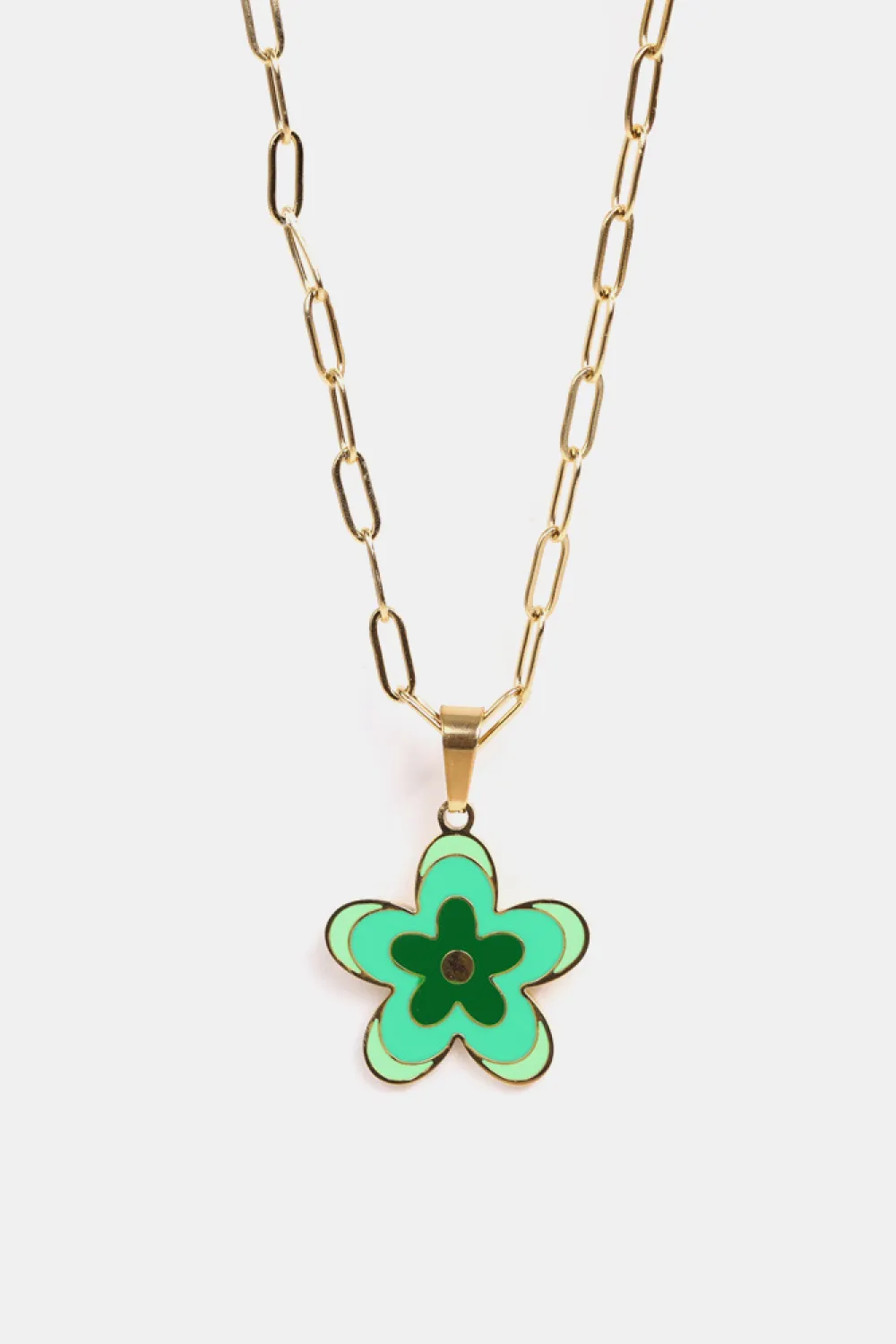 Flower Pendant Stainless Steel Necklace, image 7