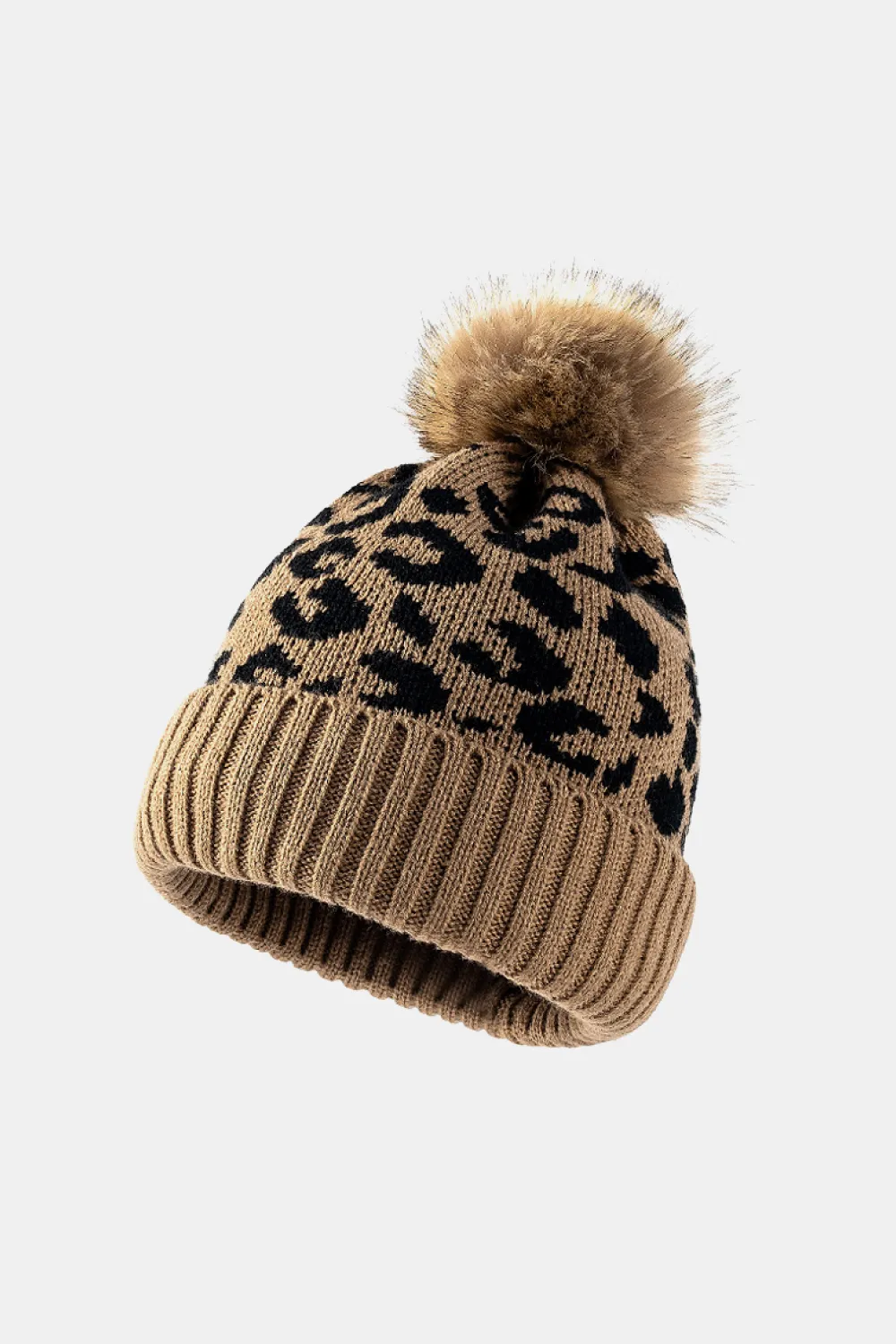 Leopard Pom-Pom Cuffed Beanie, image 6