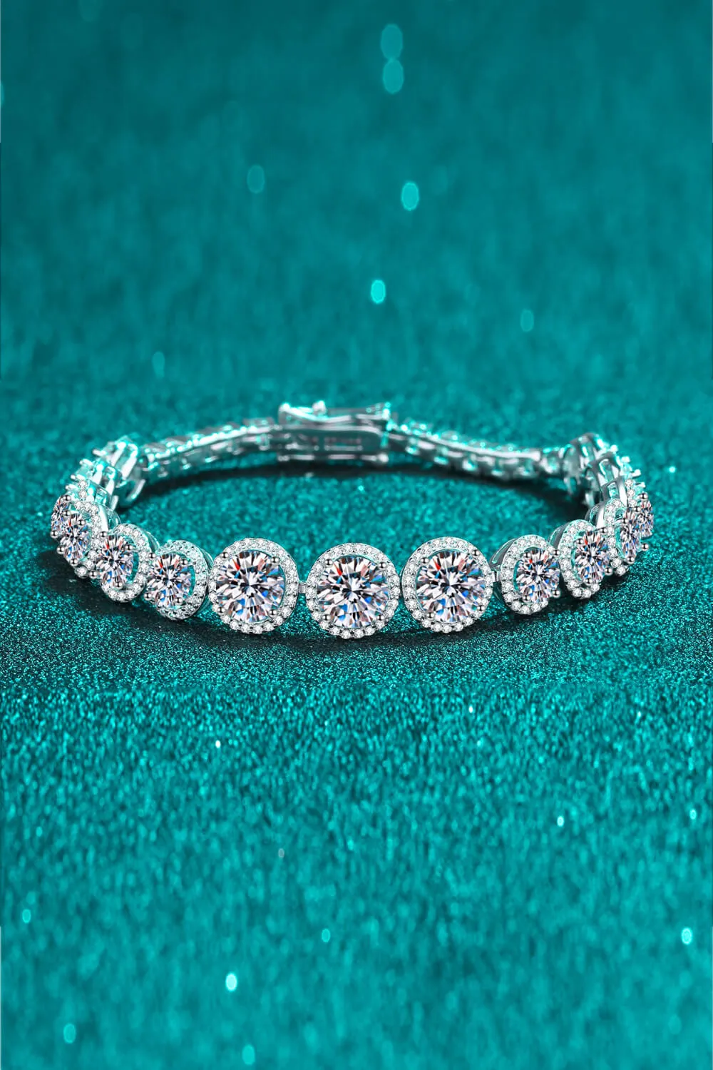 925 Sterling Silver 10.4 Carat Moissanite Bracelet, image 4