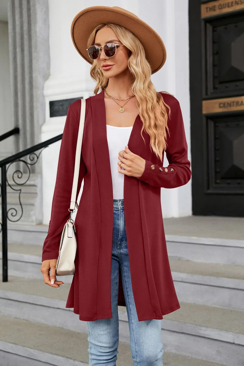 Long Sleeve Open Front Cardigan, image 11