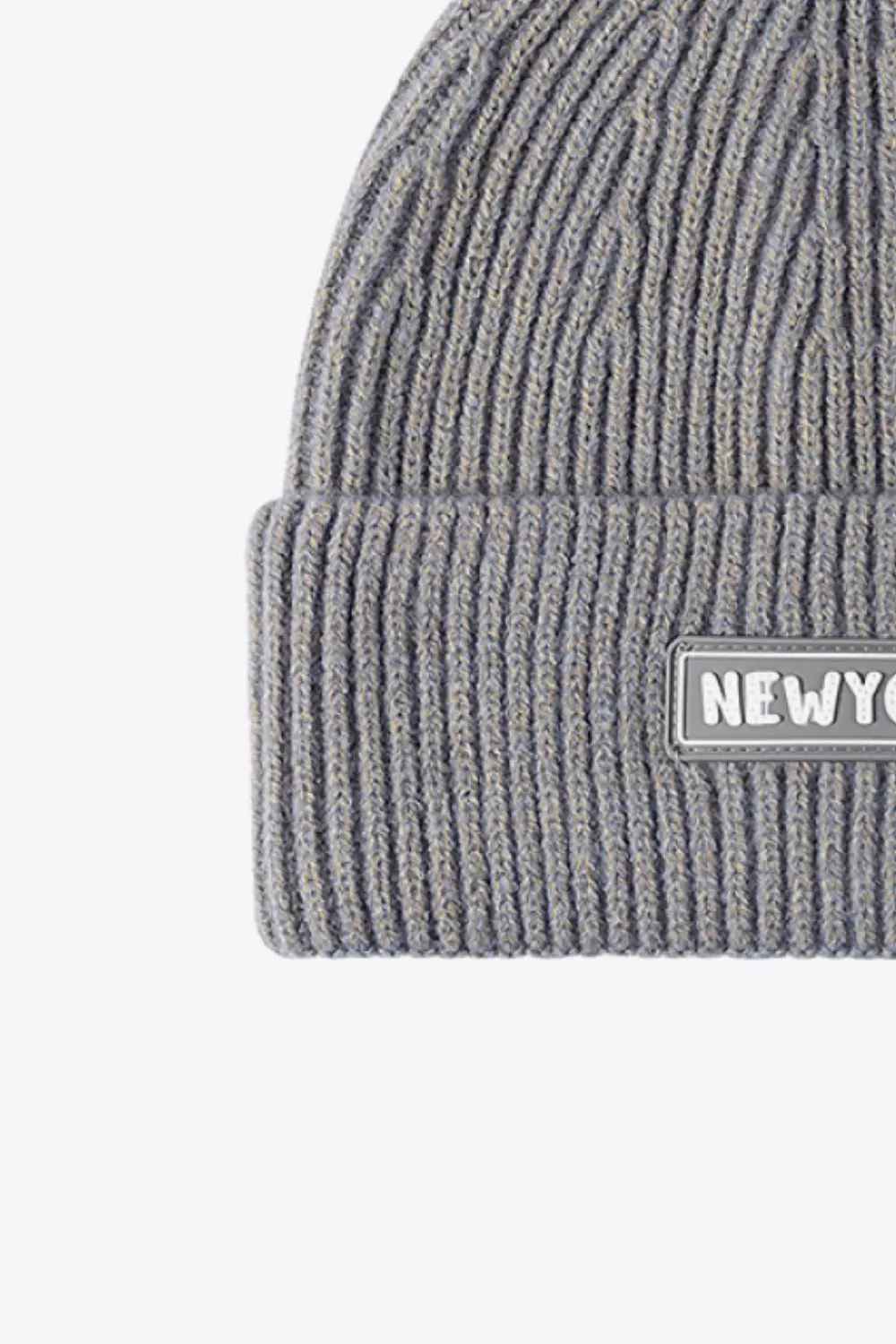 NEWYORK Patch Rib-Knit Cuffed Beanie, image 11
