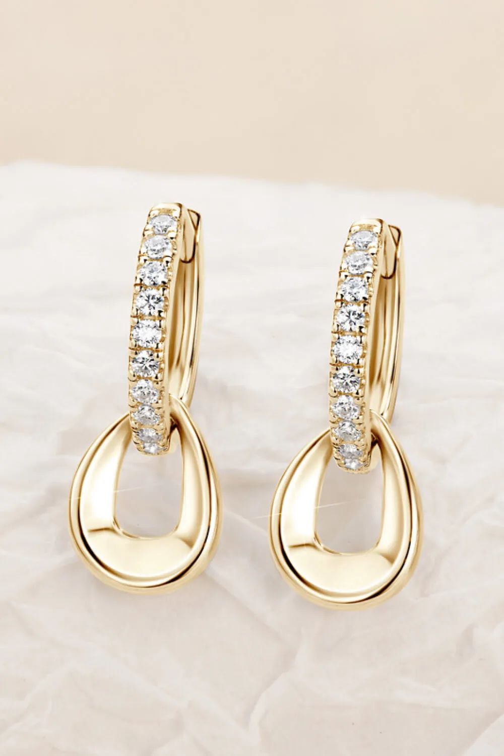 925 Sterling Silver Moissanite Double Hoop Earrings, image 5