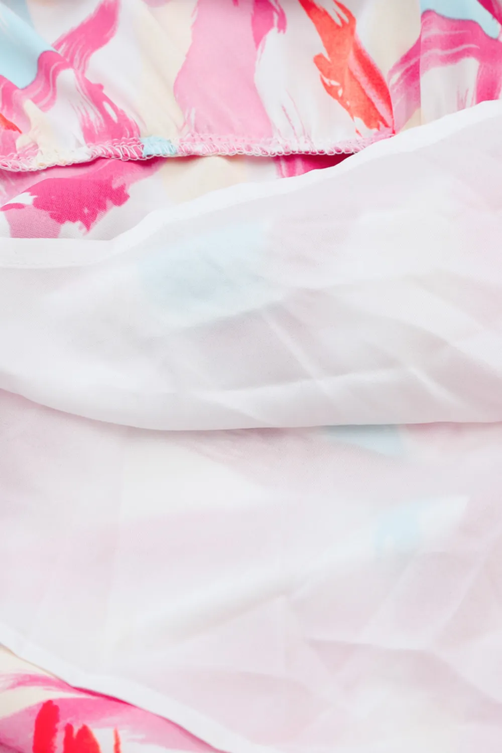 Printed Square Neck Tied Smocked Dress, image 6