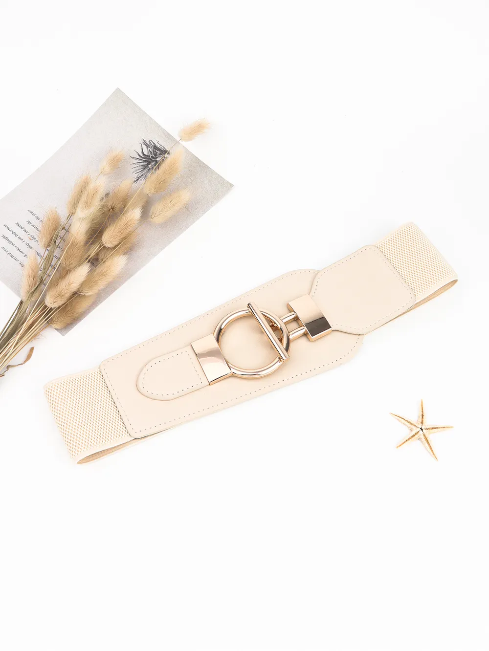 PU Elastic Wide Belt with Alloy Buckle, image 10
