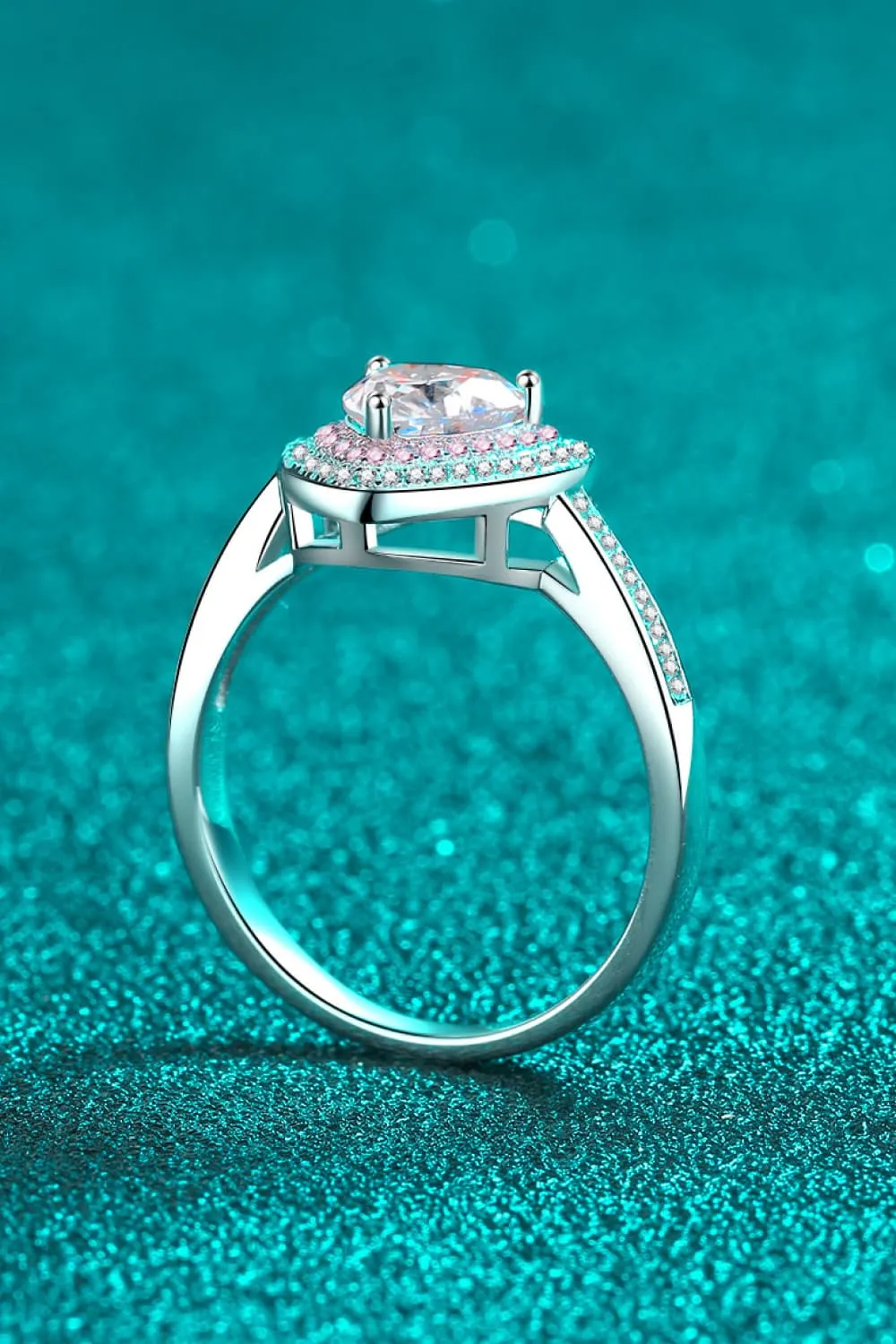 1 Carat Moissanite Heart 925 Sterling Silver Ring, image 2