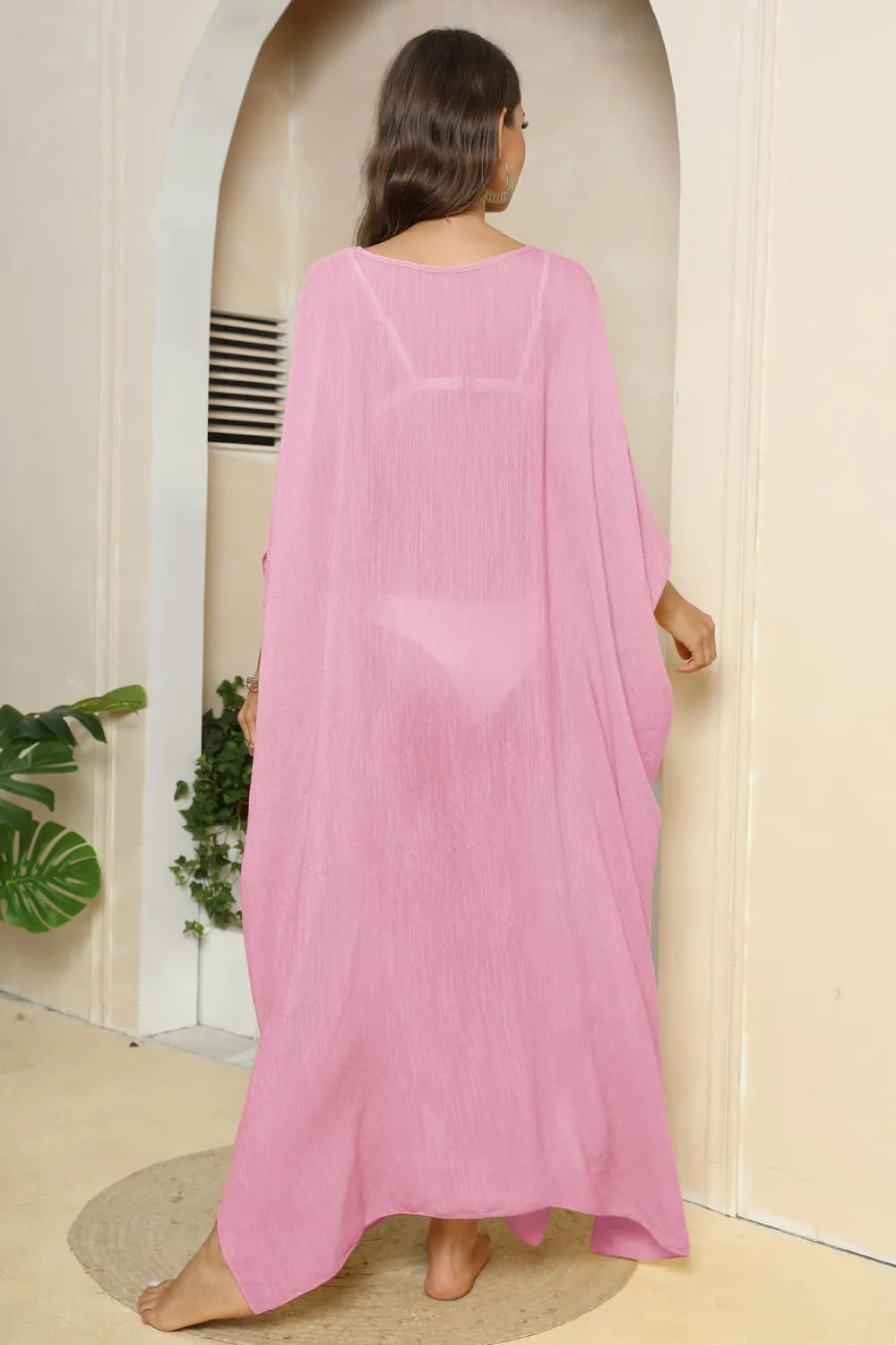 V-Neck Three-Quarter Sleeve Cover-Up, image 11