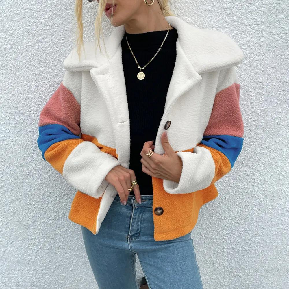 Color Block Button Down Collared Jacket, image 6
