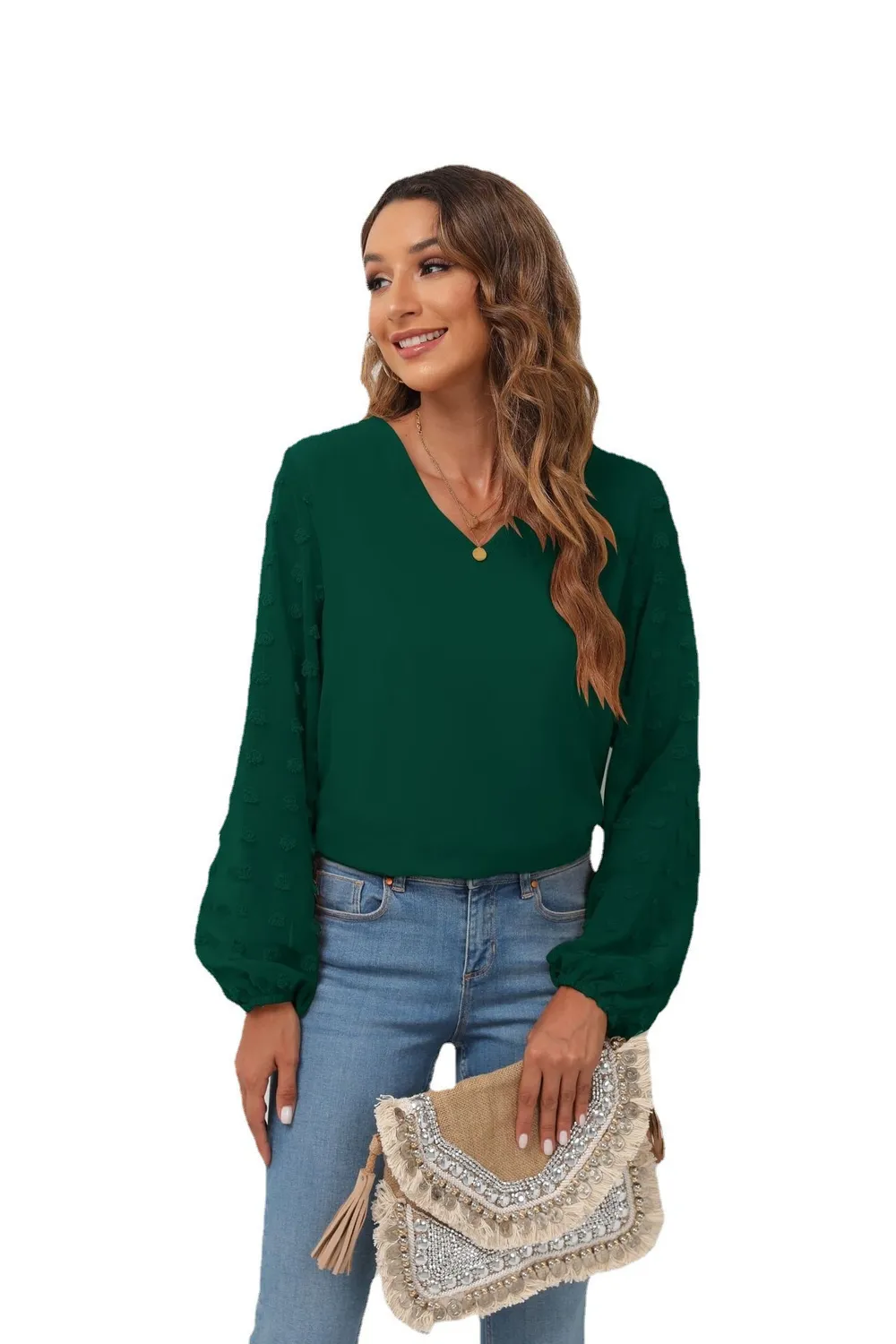 Swiss Dot Balloon Sleeve Blouse, image 13