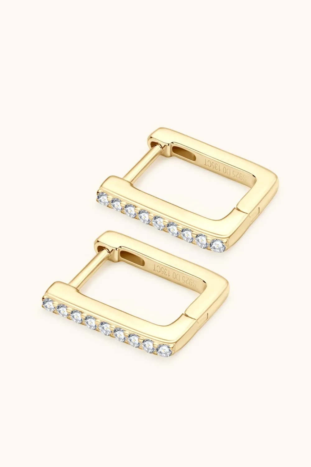 Moissanite Geometric 925 Sterling Silver Earrings, image 4