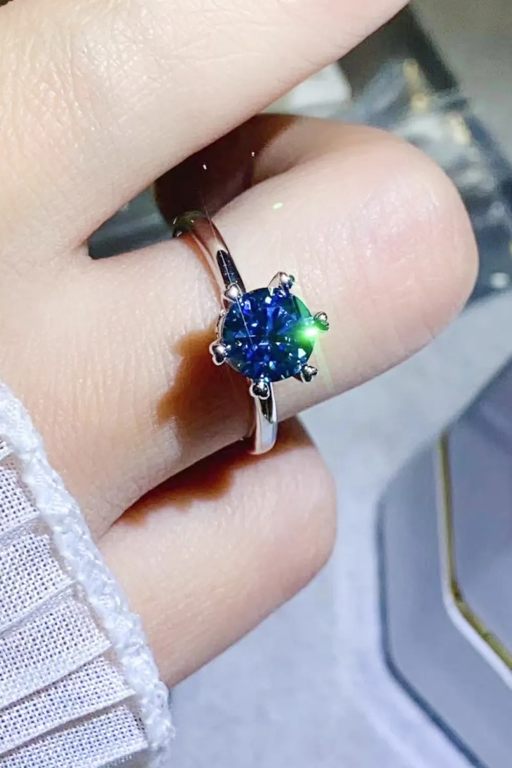 1 Carat Moissanite 6-Prong Solitaire Ring, image 4