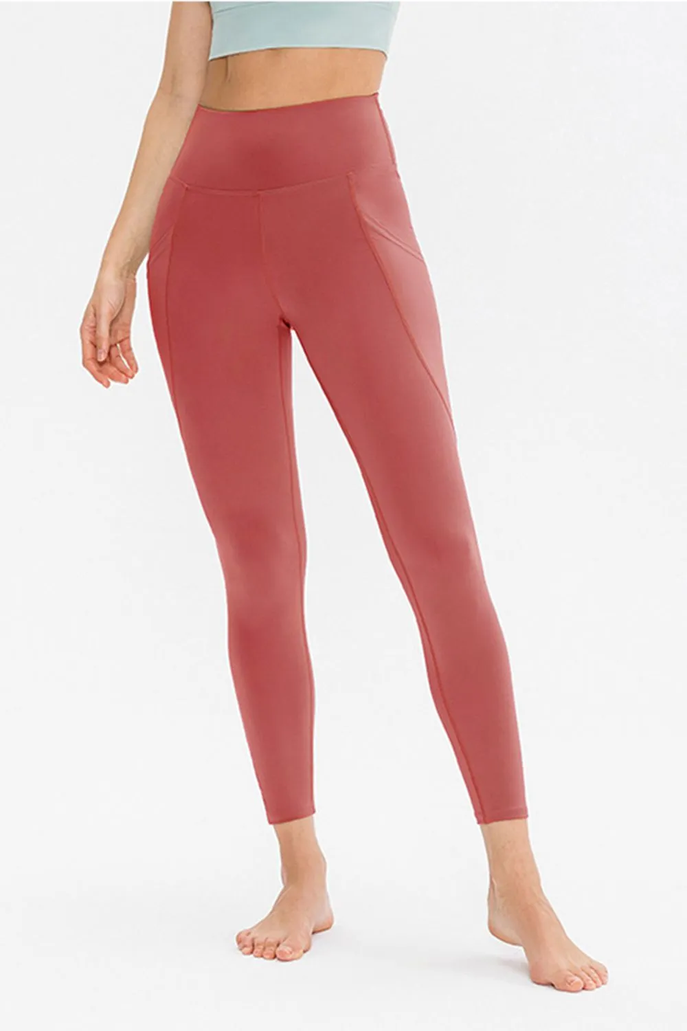 Slim Fit Long Active Leggings with Pockets, image 3