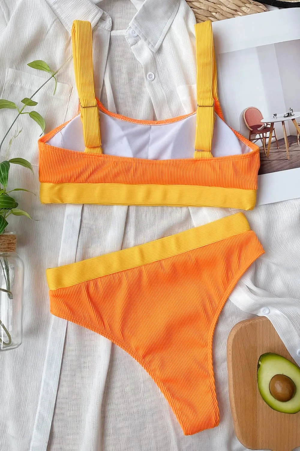 Color Block Scoop Neck Bikini Set, image 6