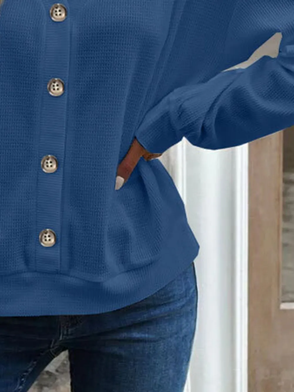V-Neck Dropped Shoulder Blouse, image 5