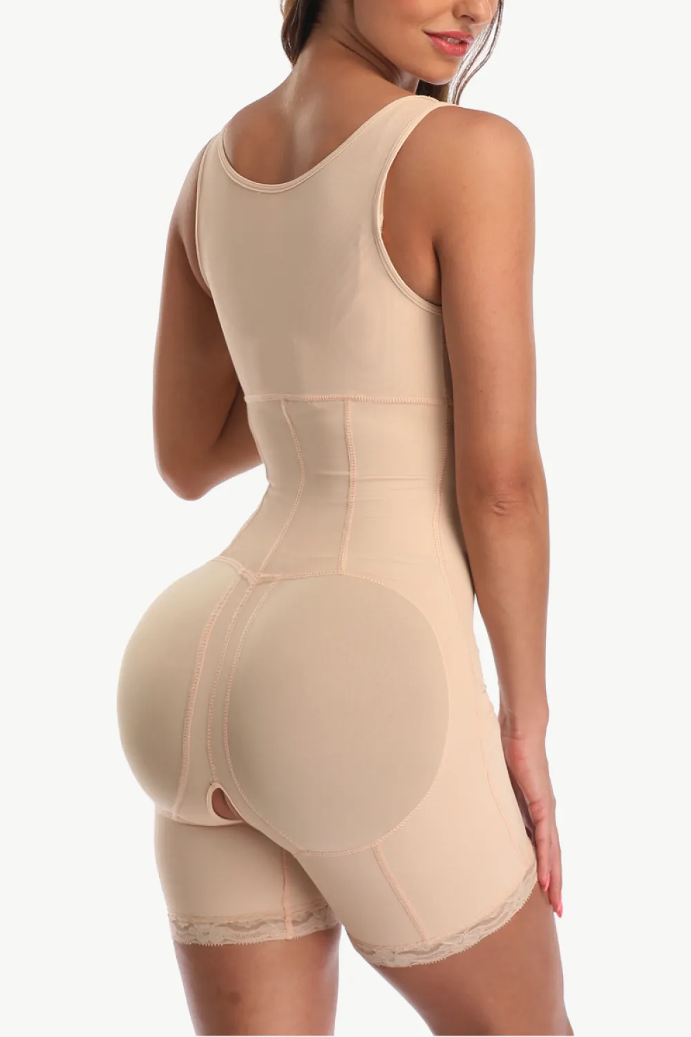 Full Size Zip-Up Lace Detail Shapewear, image 10