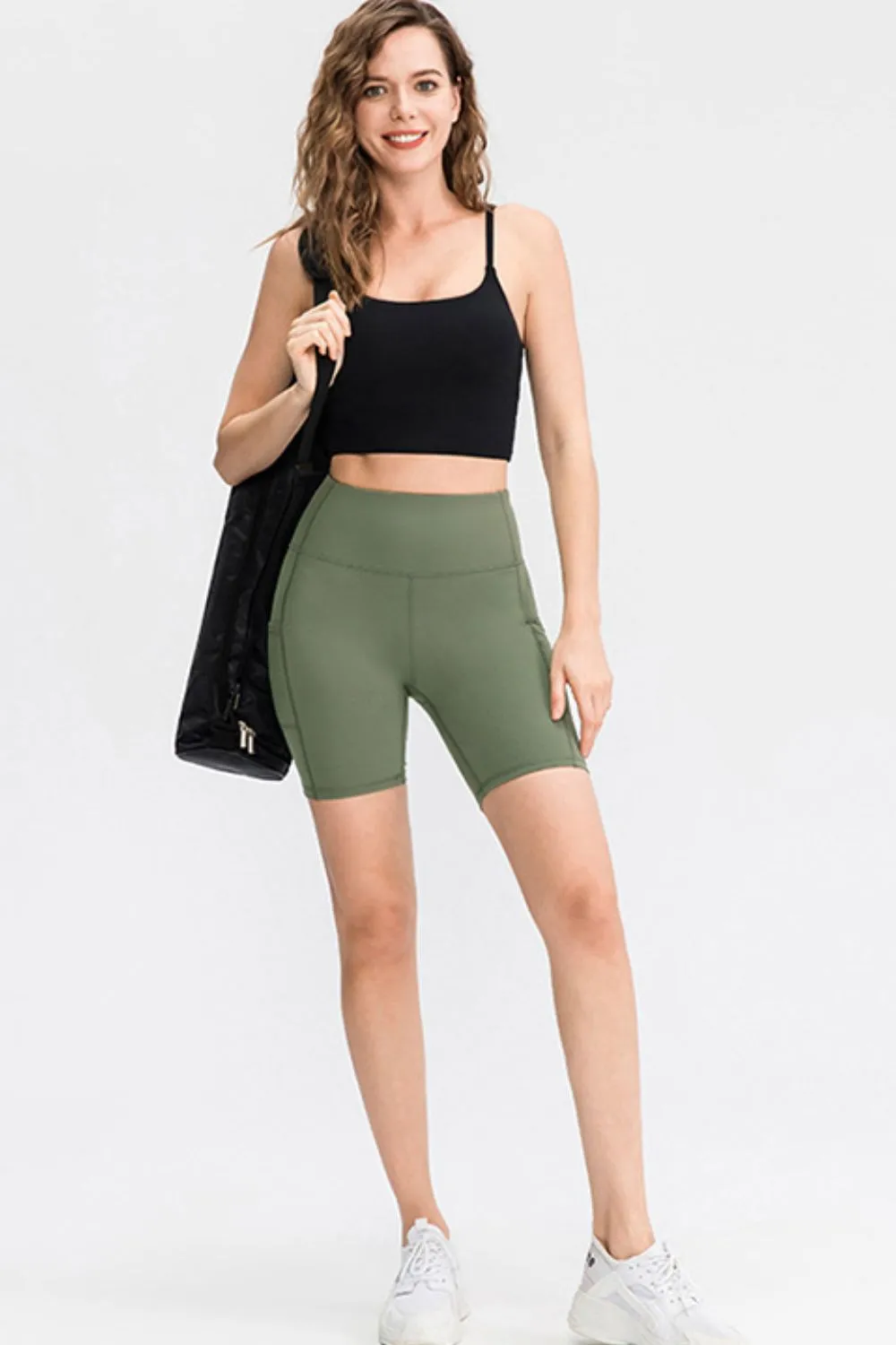 Wide Waistband Sports Shorts with Pockets, image 4