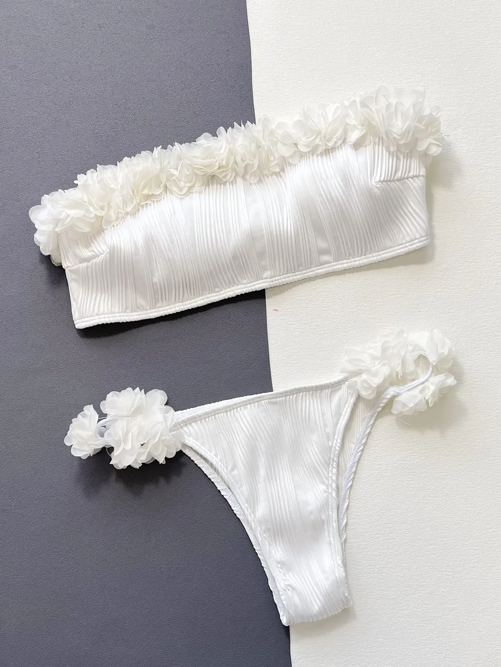 Applique Tie Back Two-Piece Bikini Set, image 3
