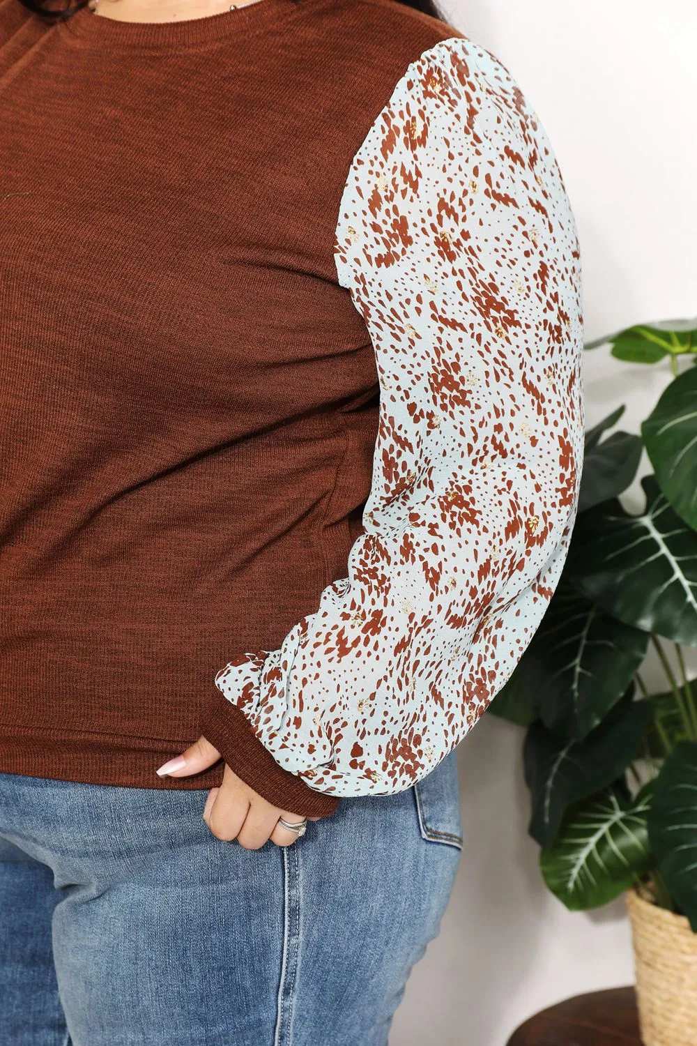 Full Size Foil Printed Sleeve Top, image 6