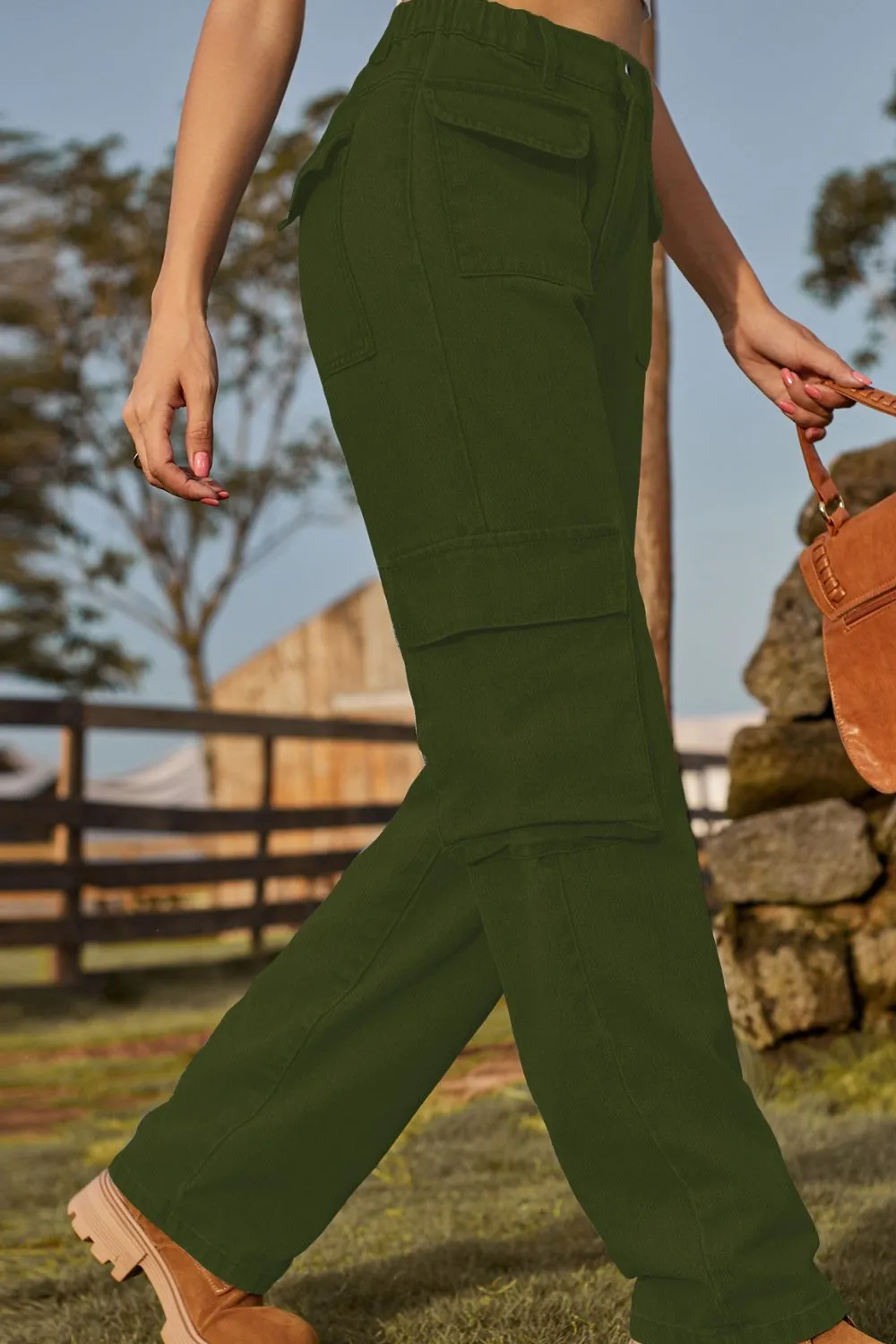 Loose Fit Long Jeans with Pockets, image 7