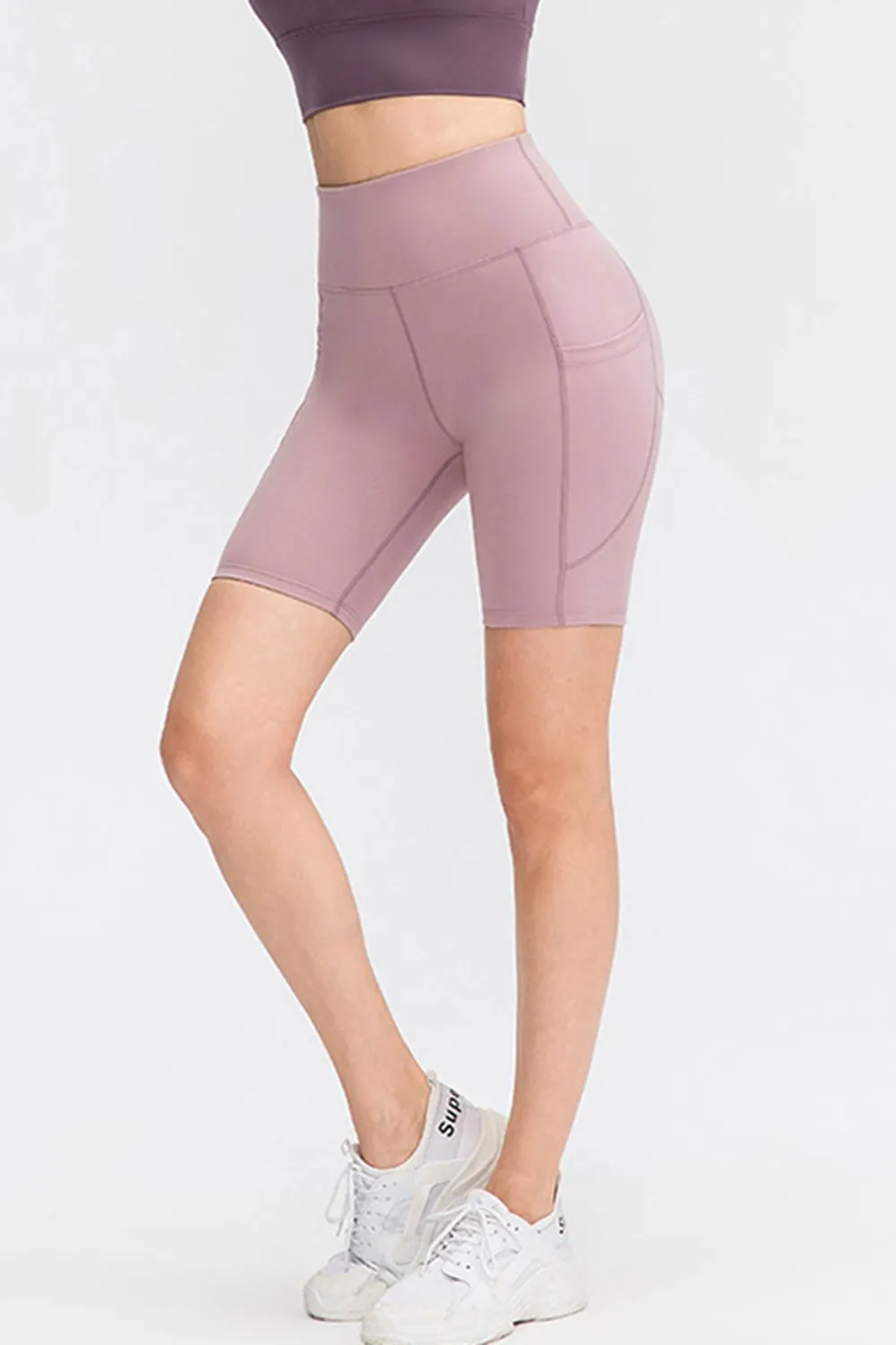 Wide Waistband Sports Shorts with Pockets, image 6
