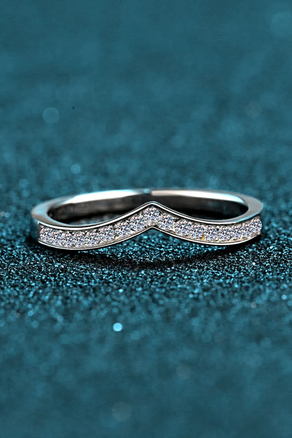 Minimalist Moissanite Rhodium-Plated Ring, image 3