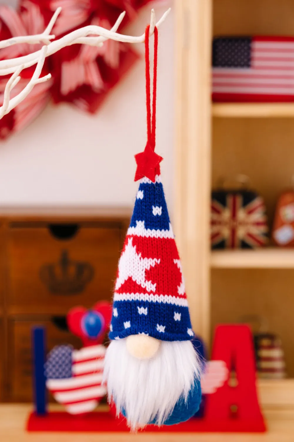 4-Piece Independence Day Knit Hanging Gnomes, image 8