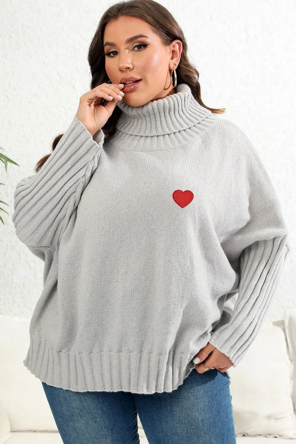 Plus Size Turtle Neck Long Sleeve Sweater, image 7