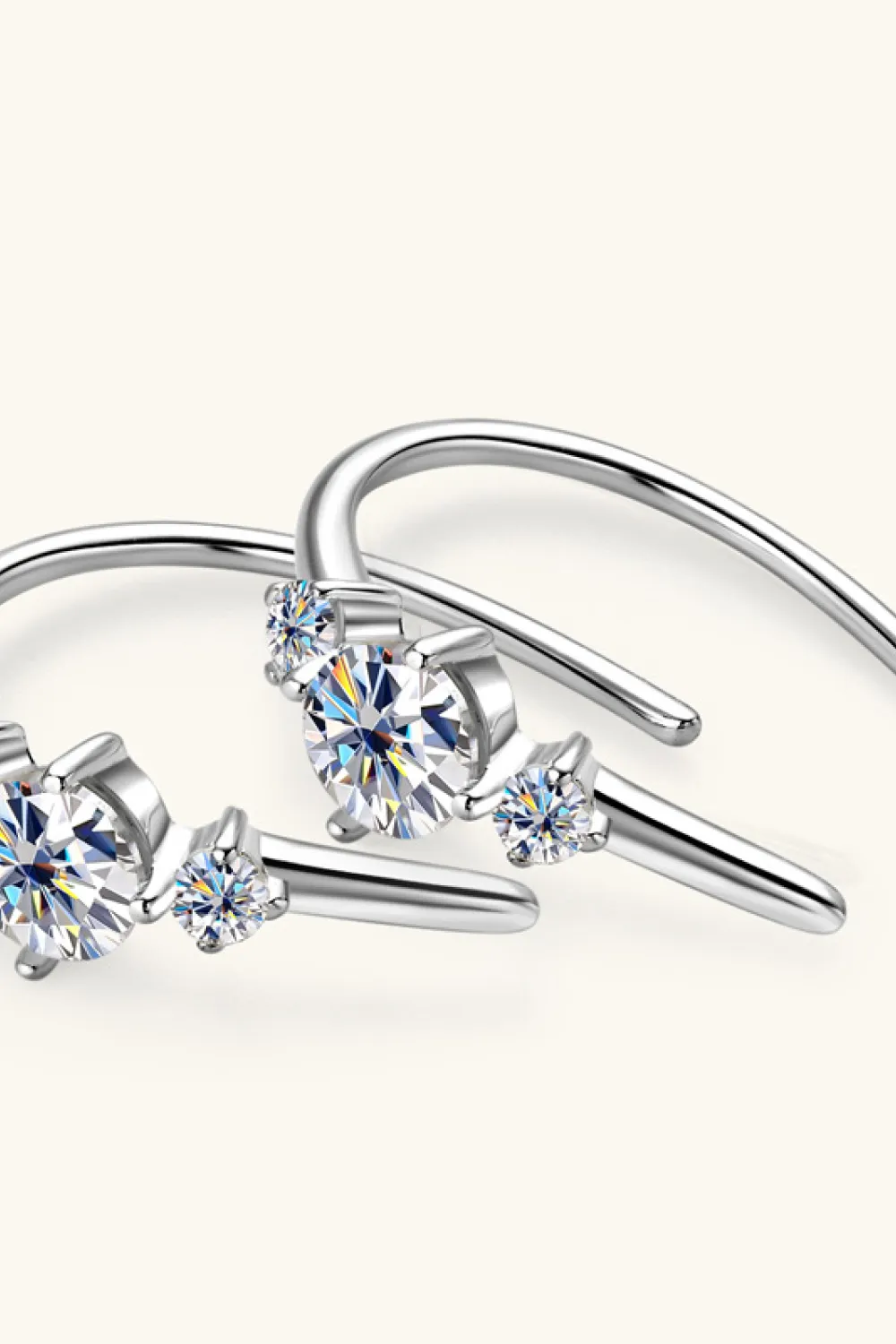 Moissanite 925 Sterling Silver Earrings, image 2