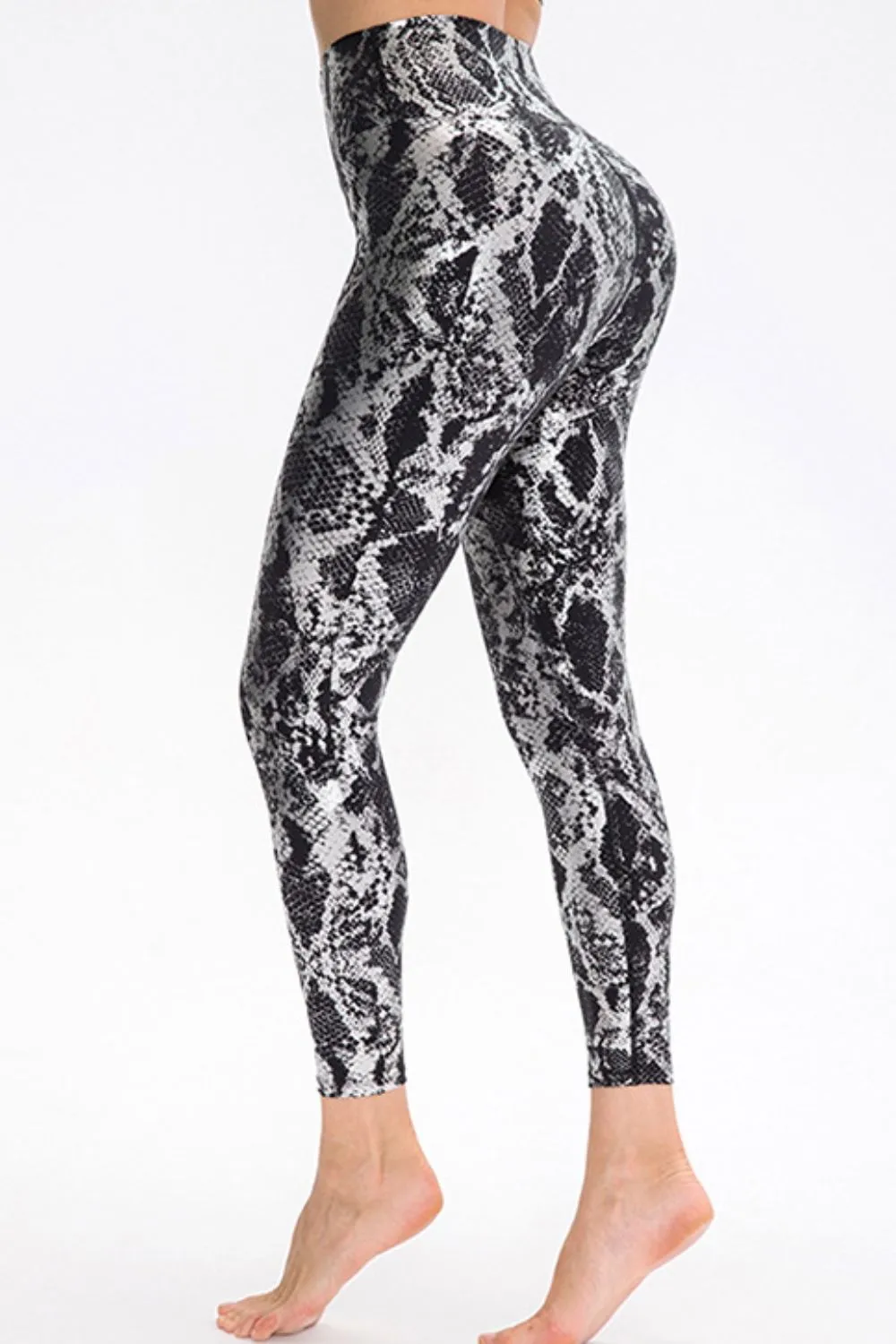 Animal Print Slim Fit Wide Waistband Long Sports Pants, image 4