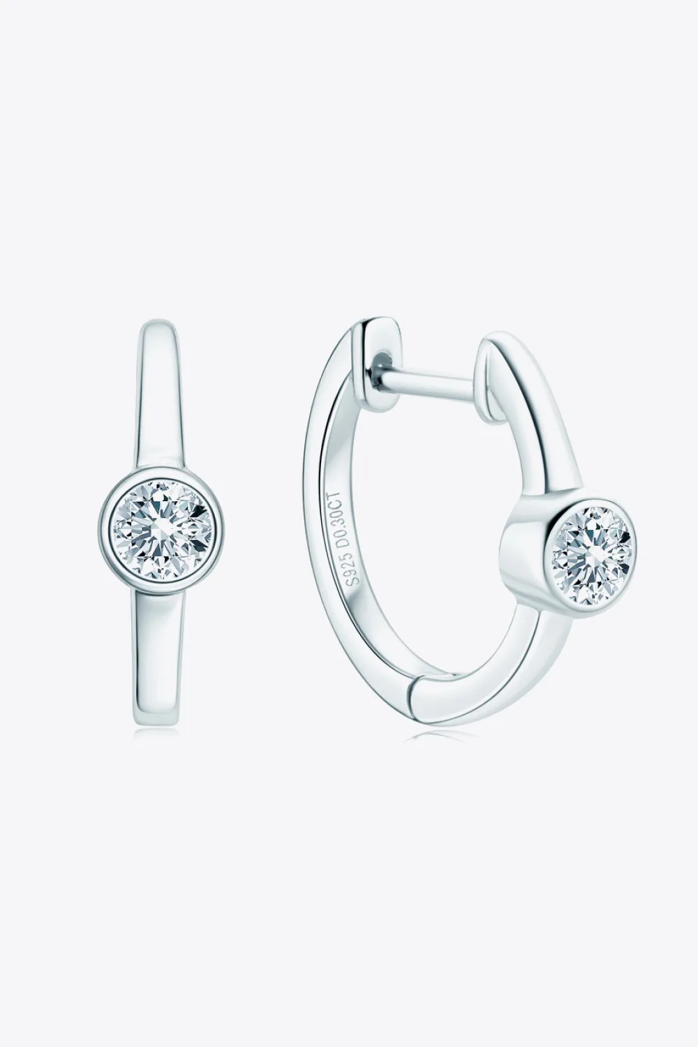 18k Gold-Plated Inlaid Moissanite Huggie Earrings, image 4