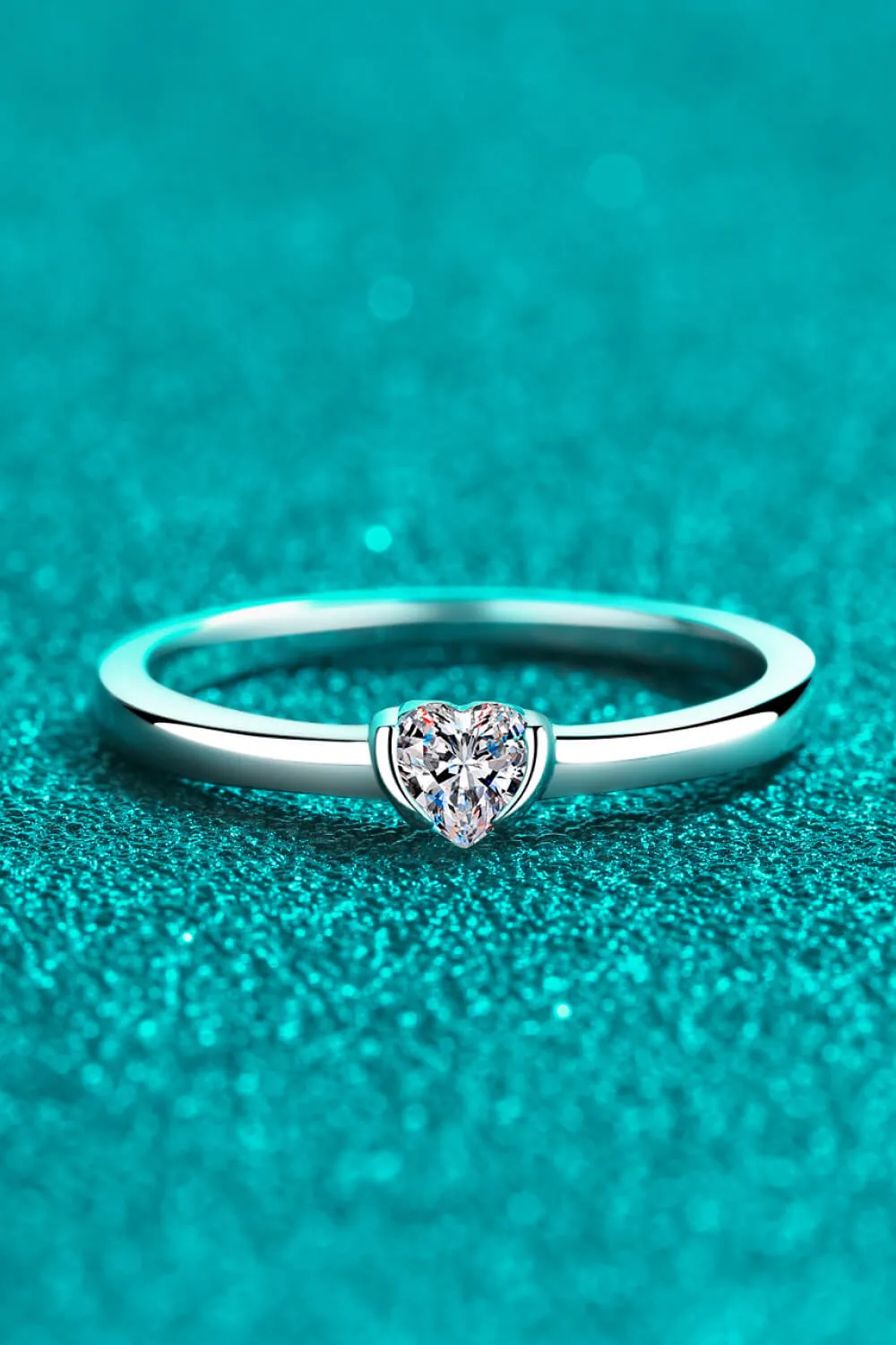 Heart-Shaped Moissanite Solitaire Ring, image 5