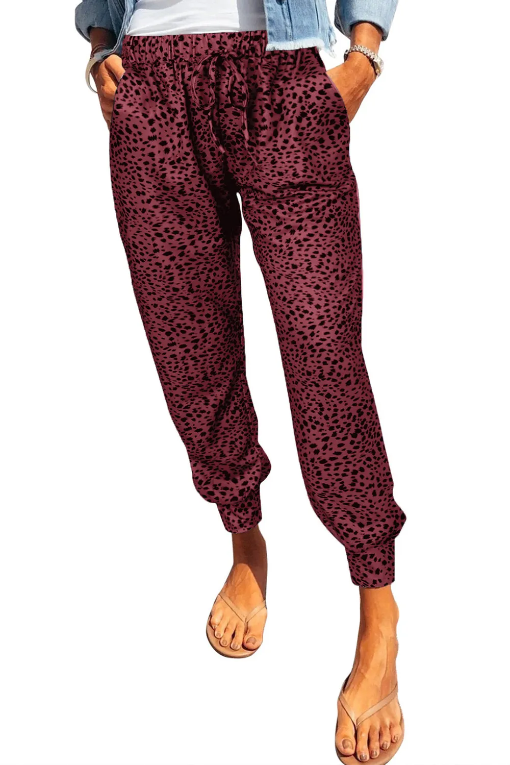 Leopard Print Joggers with Pockets, image 9
