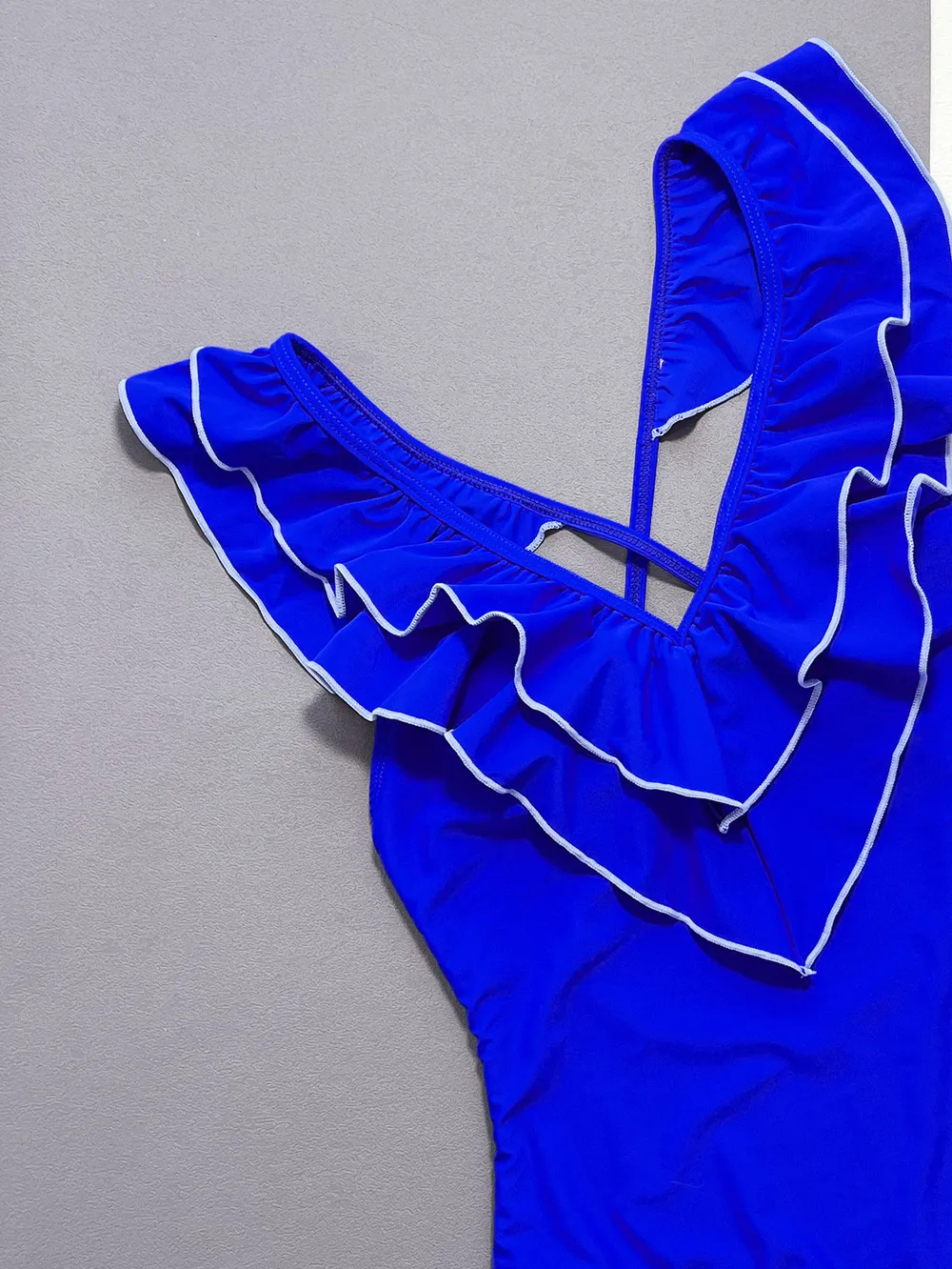 Ruffled Crisscross Backless One-Piece Swimsuit, image 4