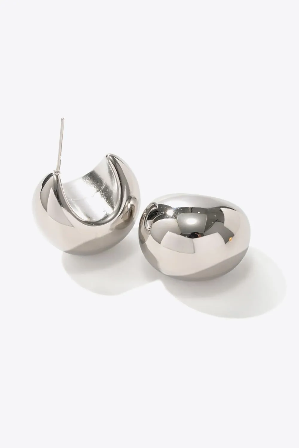 Stainless Steel C-Hoop Earrings, image 2