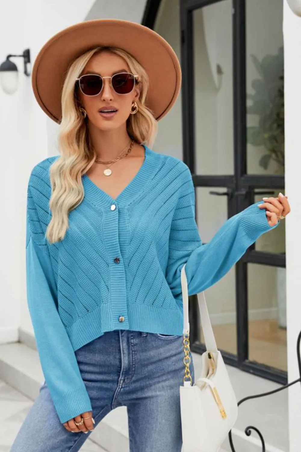 V-Neck Button Down Cardigan, image 6