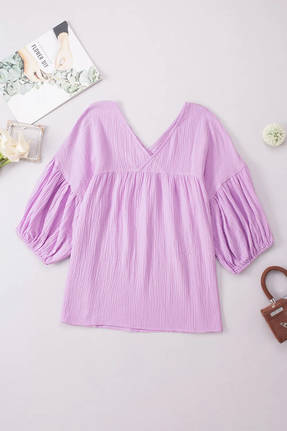 Dropped Shoulder V-Neck Blouse, image 33