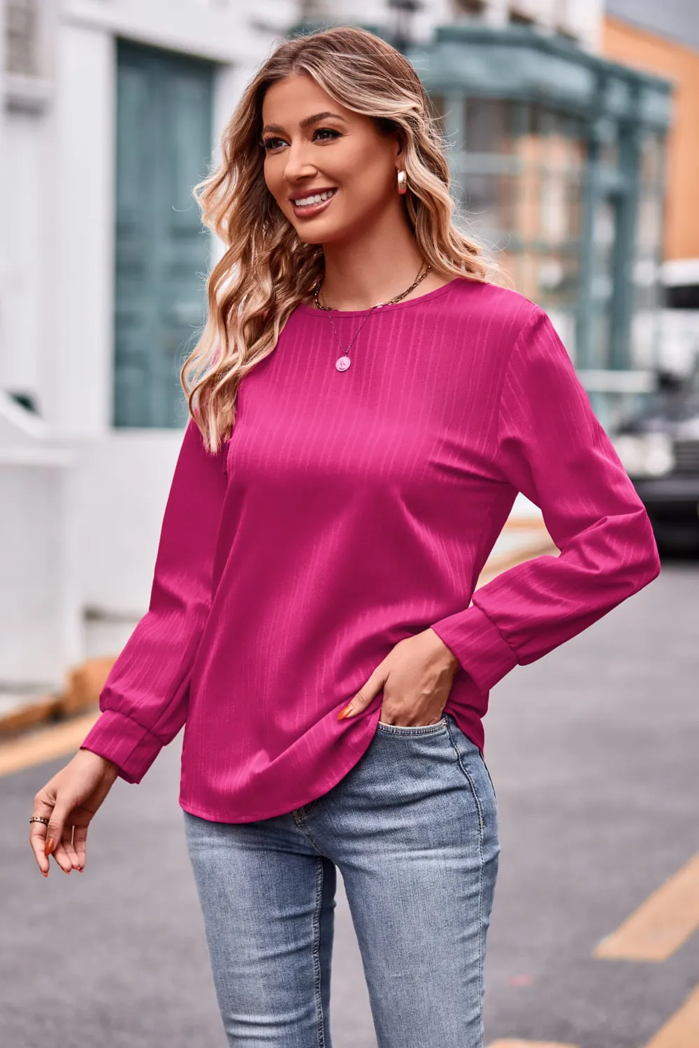 Round Neck Long Sleeve Tee, image 4