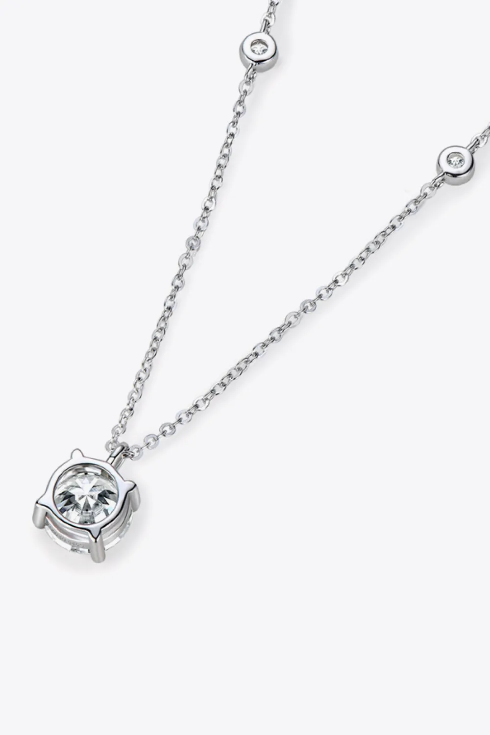 2 Carat Moissanite 4-Prong 925 Sterling Silver Necklace, image 3