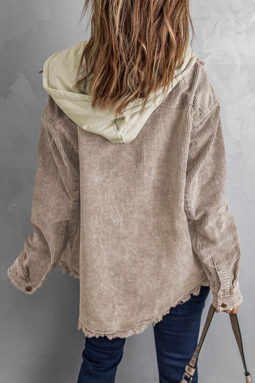 Snap Front Hooded Corduroy Shacket, image 21