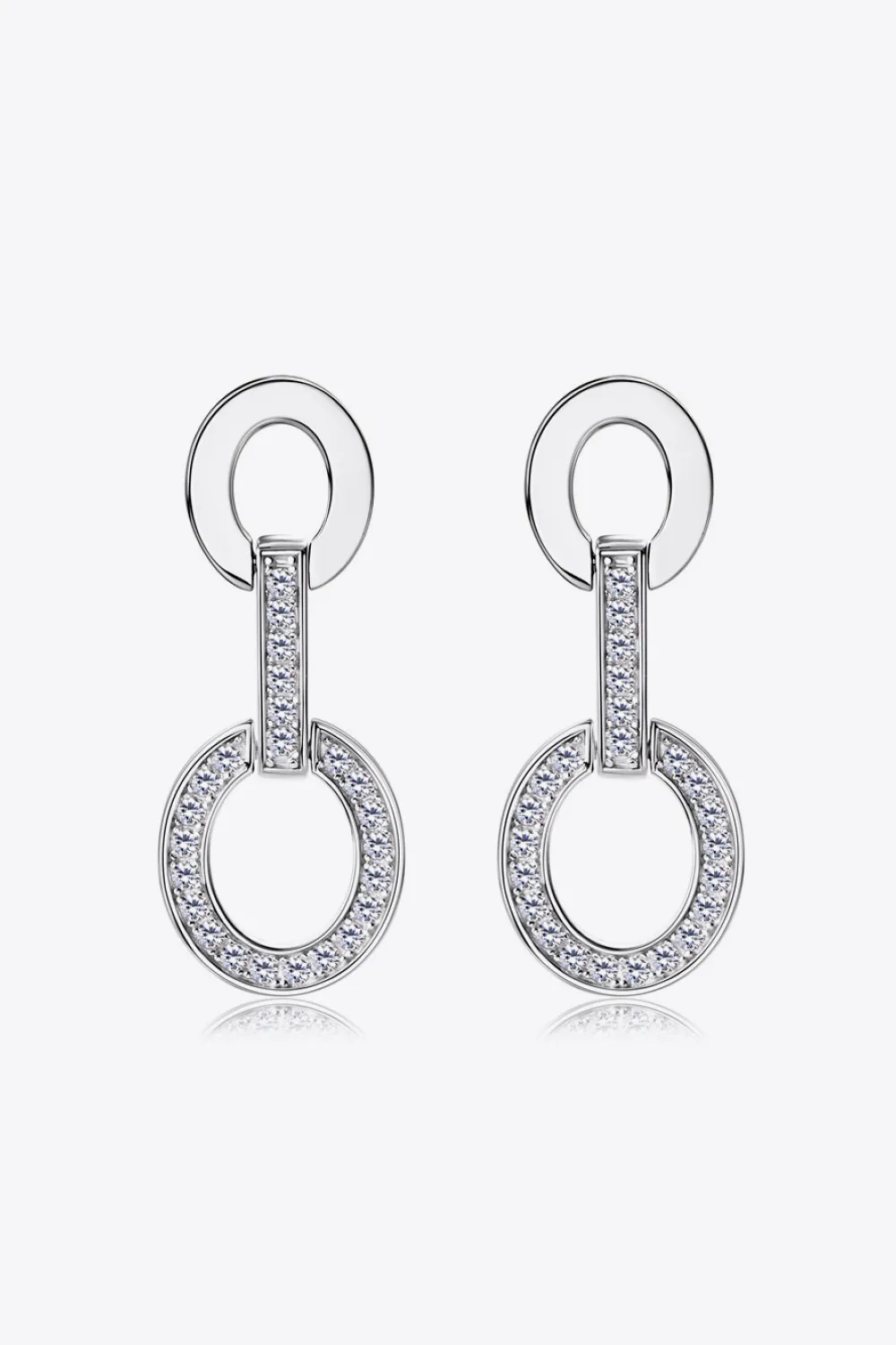 Moissanite 925 Sterling Silver Earrings, image 2