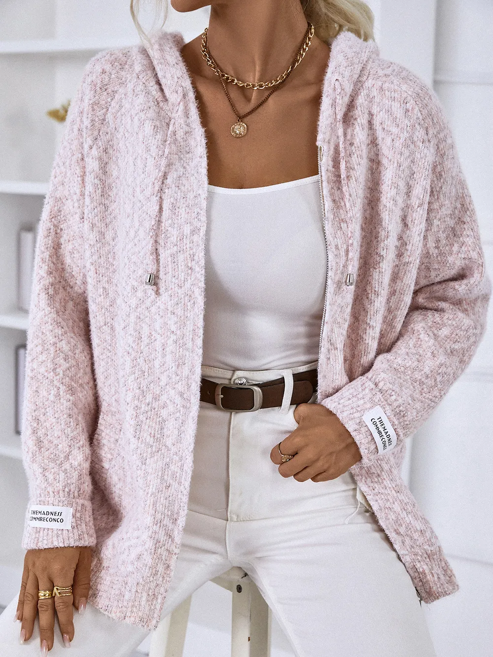 Zip-Up Hooded Sweater, image 6
