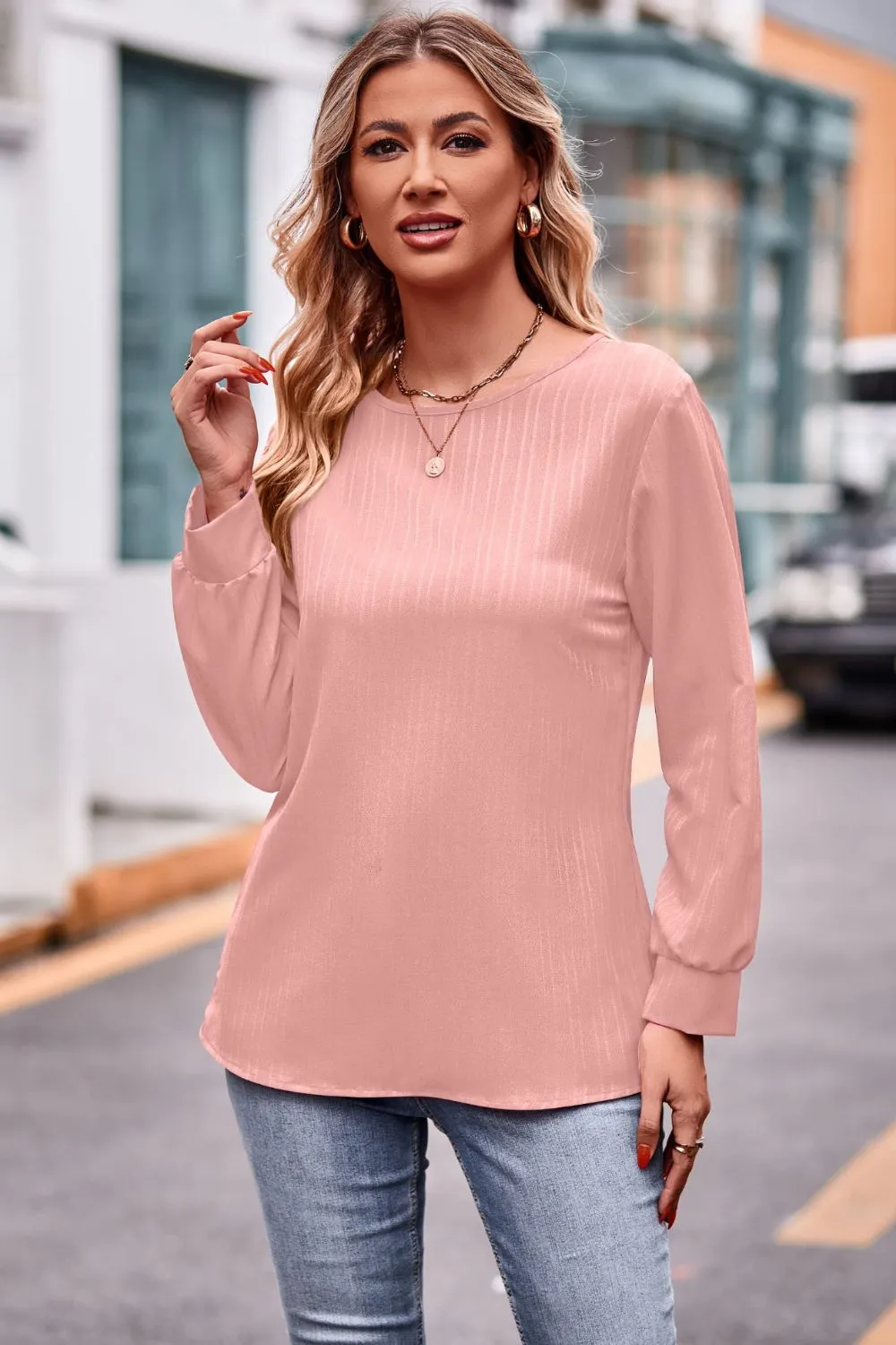Round Neck Long Sleeve Tee, image 10