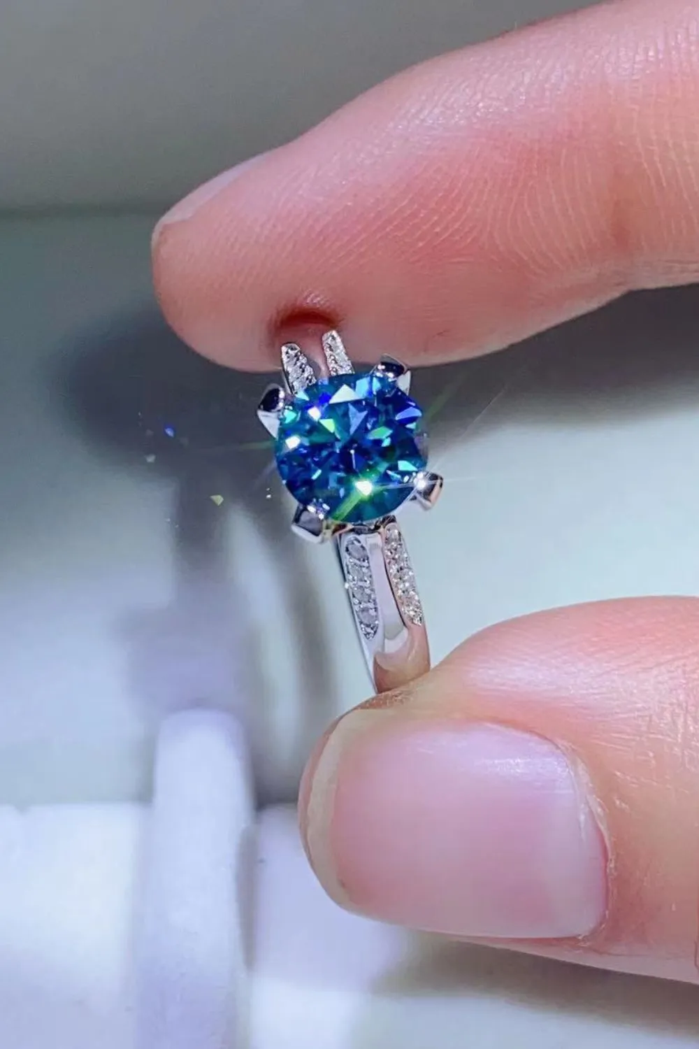 1 Carat Moissanite 4-Prong Ring, image 4