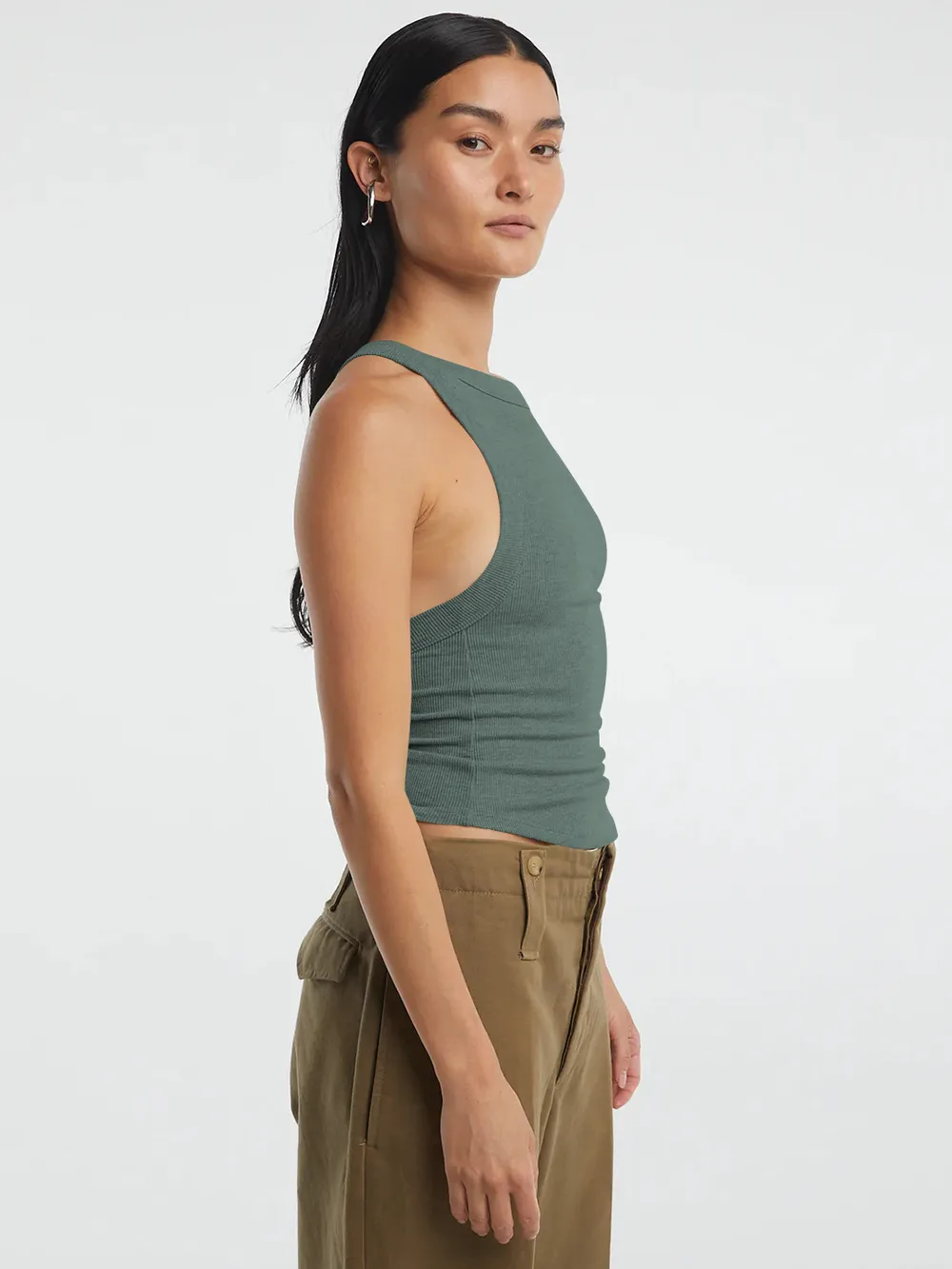 Halter Neck Ribbed Cropped Top, image 12