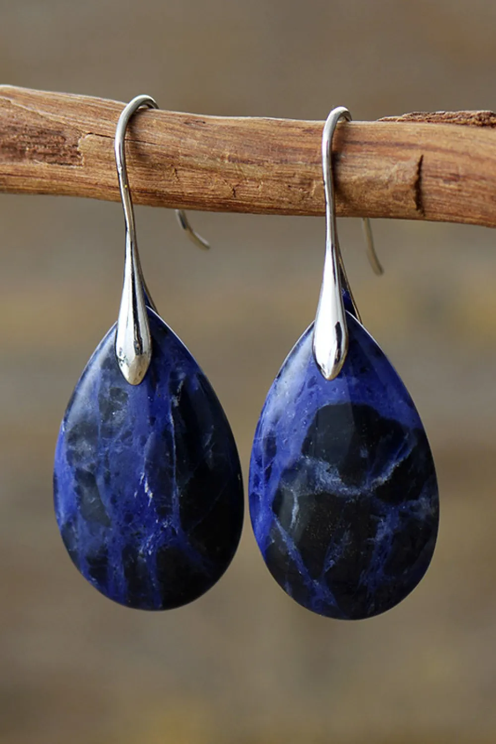 Natural Stone Teardrop Earrings, image 4