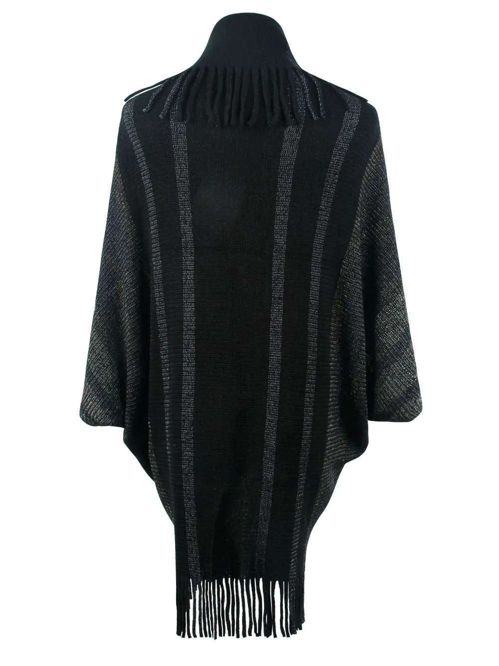 Fringe Detail Open Front Poncho, image 5