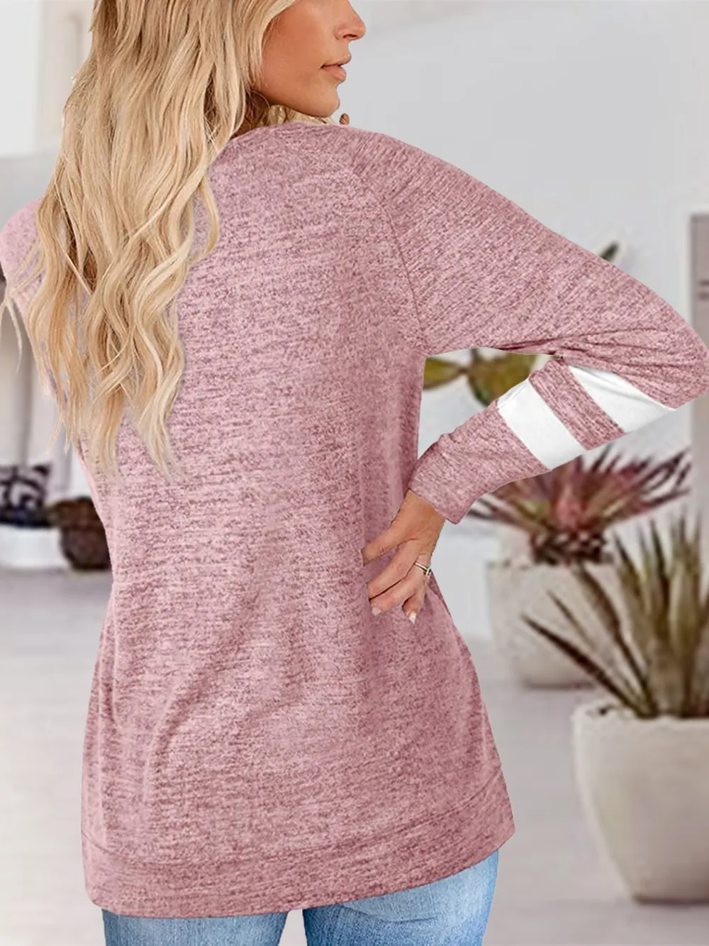 V-Neck Raglan Sleeve T-Shirt, image 3