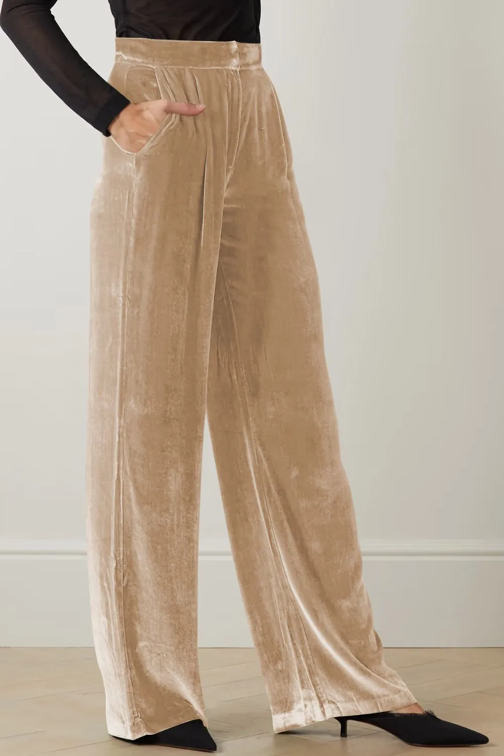 Loose Fit High Waist Long Pants with Pockets, image 19