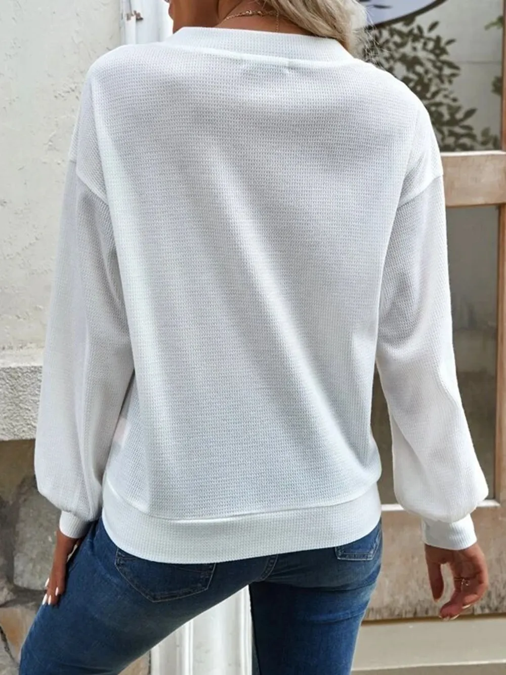 V-Neck Dropped Shoulder Blouse, image 7