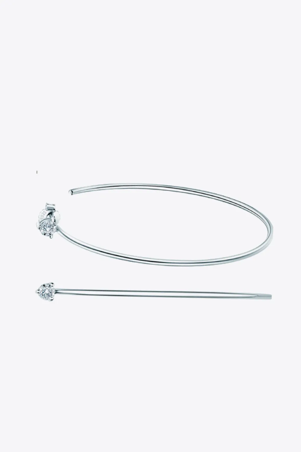 925 Sterling Silver Moissanite Hoop Earrings, image 3