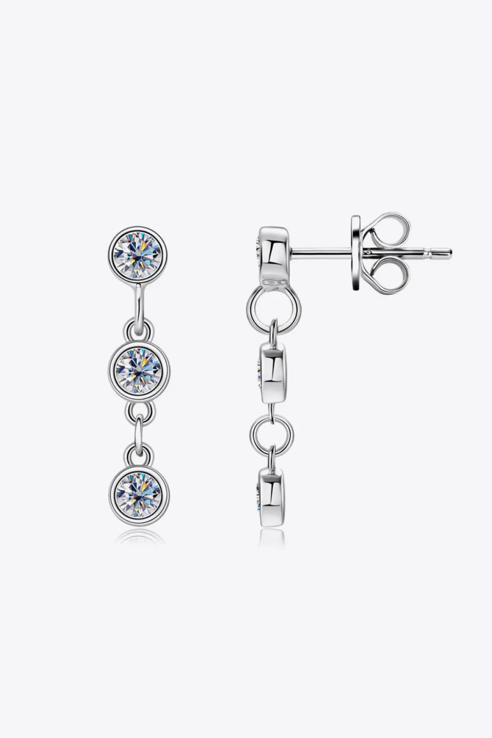 Moissanite 925 Sterling Silver Drop Earrings, image 4